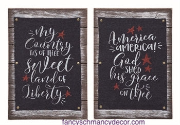 Wood Denim Patriotic Decor –