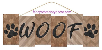 14"L X 4.75"H Woof Block Sign