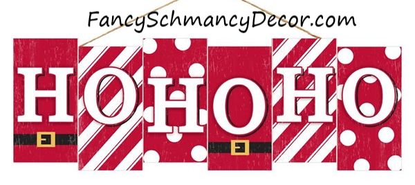 14"L X 4.75"H Hohoho Block Sign