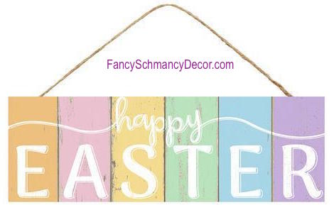 15" L X 5" H Happy Easter Colored Sign