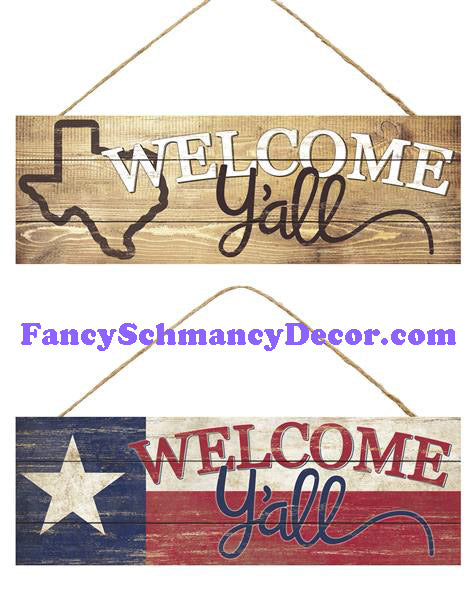 15" L X 5" H Welcome Y'all/Texas Star Sign