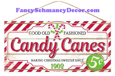 12.5" L x 6" W Candy Canes Sign