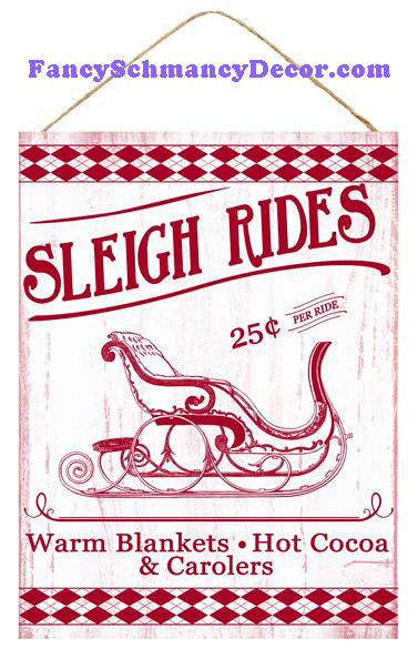 15.75" H X 11.75" L Sleigh Rides Sign