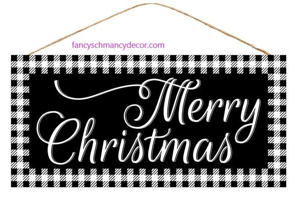 Black Gingham Merry Christmas Sign by Craig Bachman Imports