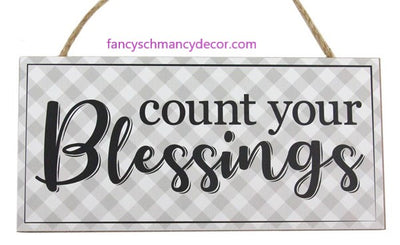 12.5"L X 6"H Count Your Blessings Sign