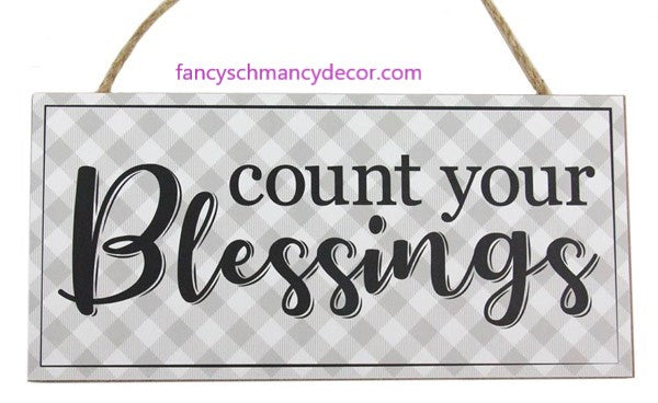 12.5"L X 6"H Count Your Blessings Sign