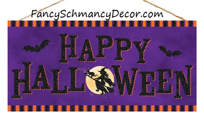 12.5"L X 6"H Happy Halloween Sign