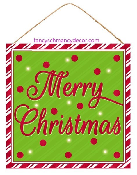 10"Sq Merry Christmas Sign W/Lights