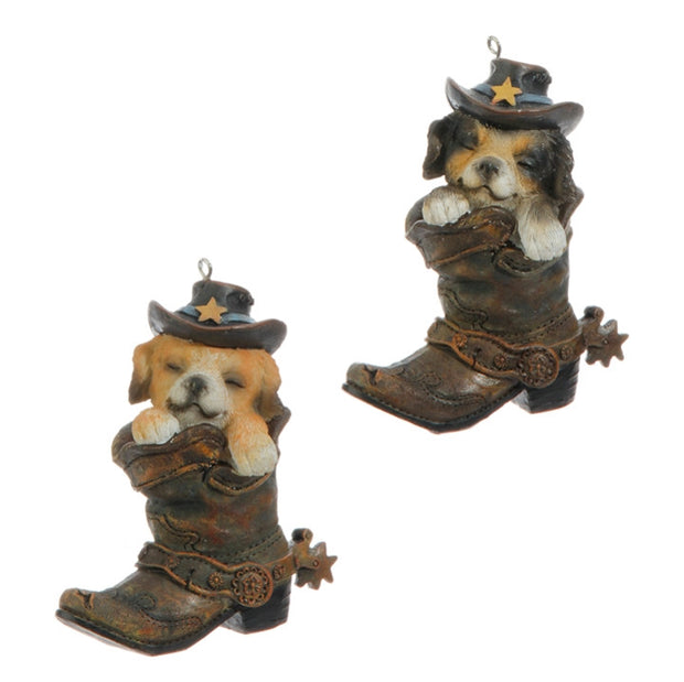 Raz Imports Dog in Boot Ornament