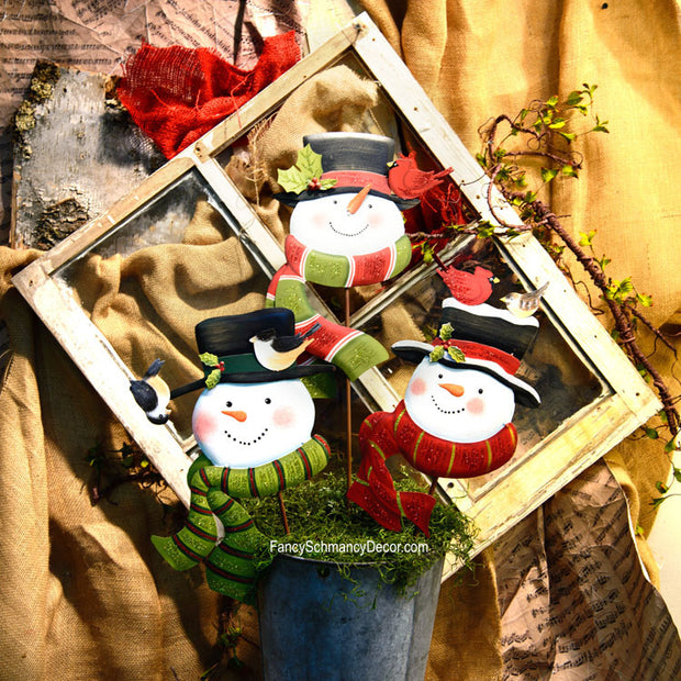 HoHo Snowman Top Hat Stake by The Round Top Collection C16007