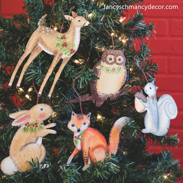 Woodland Animal Ornaments Assorted Set of 5 by The Round Top Collection
