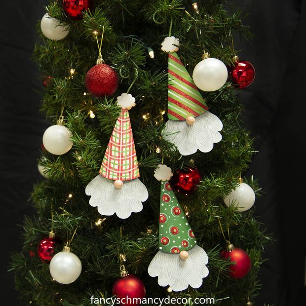 Holiday Gnome Ornaments Assorted Set of 3 by The Round Top Collection