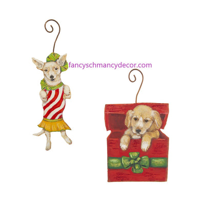 Merry Mutt Ornaments Assorted Set of 2 by The Round Top Collection