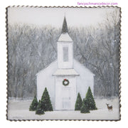 Wintry Church Print by The Round Top Collection