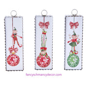 Silly Elf on an Ornament Print by The Round Top Collection