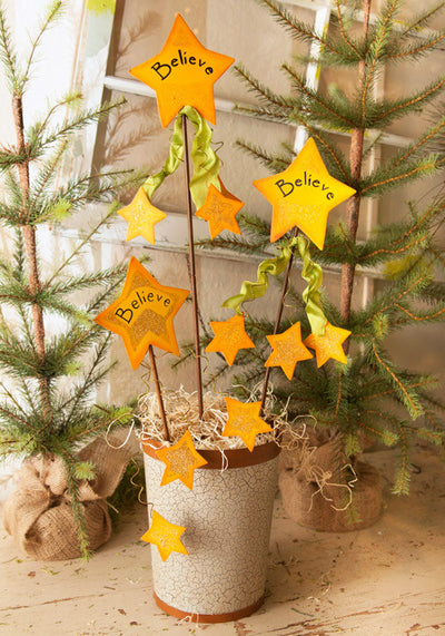 C4010 - Believe Star Stake/Hanger by The Round Top Collection - FancySchmancyDecor