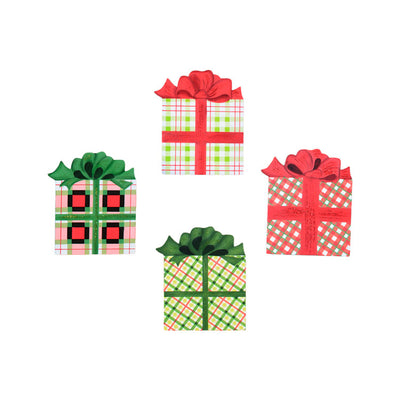 C9054 Plaid Gift Box Magnets- Assorted Set of 4 - FancySchmancyDecor
