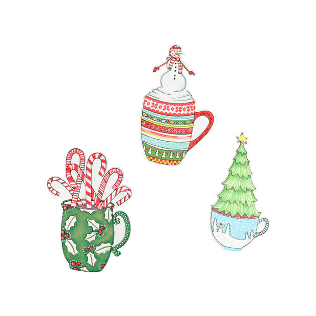 C9104 Retro Coffee Mug Magnets- Assorted Set of 3 - FancySchmancyDecor