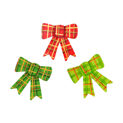 C9109 Plaid Bow Magnets- Assorted Set of 3 The Round Top Collection - FancySchmancyDecor