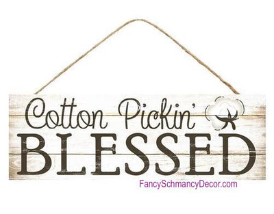 15" L X 5" H Cotton  Sign