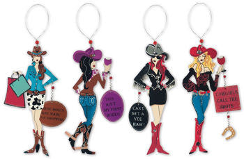 Cowgirl Wine Charm and Magnet - FancySchmancyDecor