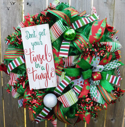 Don't Get Your Tinsel in a Tangle Wreath