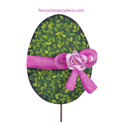 Boxwood Egg with Bow by The Round Top Collection