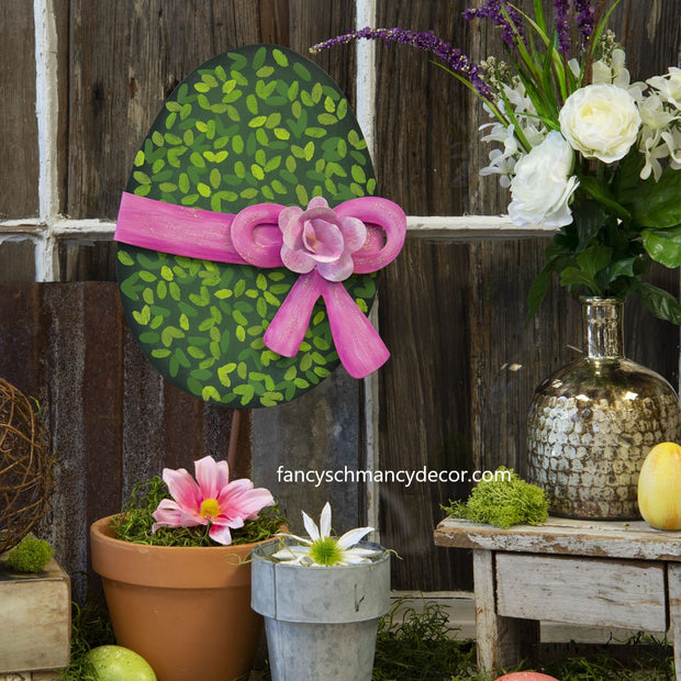 Boxwood Egg with Bow by The Round Top Collection