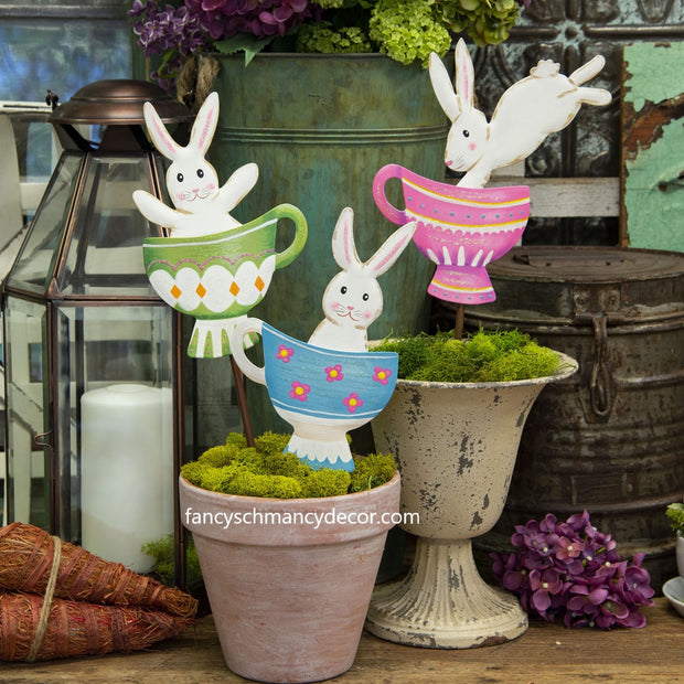 Tea Party Bunnies by The Round Top Collection Assorted Set of 3