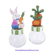 Bunny & Carrot Bubble Jars, Assorted Set of 2 by The Round Top Collection