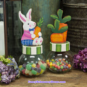 Bunny & Carrot Bubble Jars, Assorted Set of 2 by The Round Top Collection