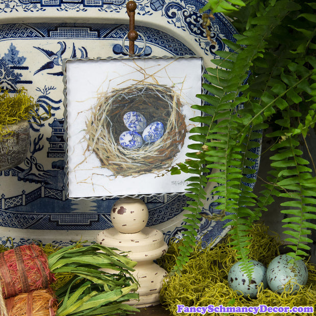 Mini Gallery Nest of Blue Eggs Print by The Round Top Collection