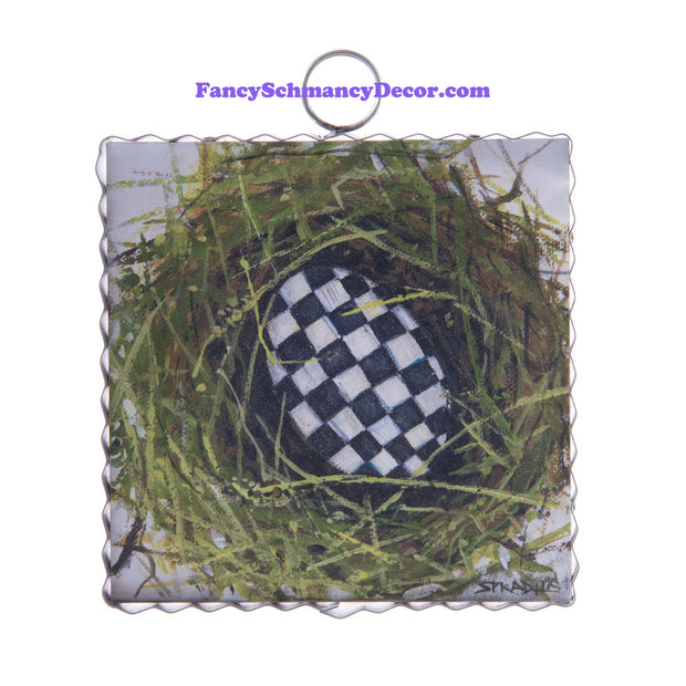 Mini Gallery Checked Egg Print by The Round Top Collection