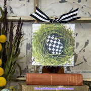Mini Gallery Checked Egg Print by The Round Top Collection