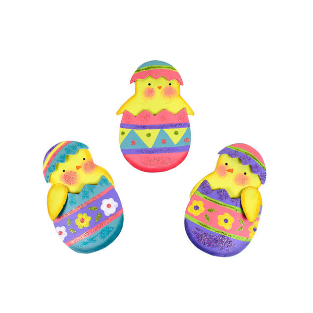 Classic Chick in Egg Magnet Assorted Set of 3 The Round Top Collection E9021 - FancySchmancyDecor
