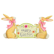 Pastel Rabbits with "Happy Easter" Banner The Round Top Collection E9032 - FancySchmancyDecor - 2