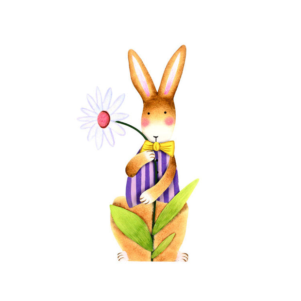 Pastel Rabbit with Vest and Daisy by The Round Top Collection E9033 - FancySchmancyDecor - 2