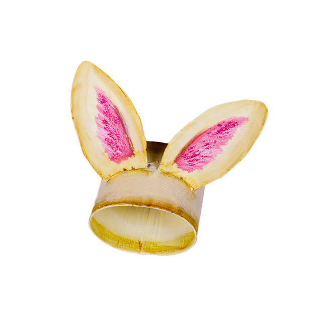 Bunny Ear Cream Napkin Ring by The Round Top Collection - FancySchmancyDecor - 2