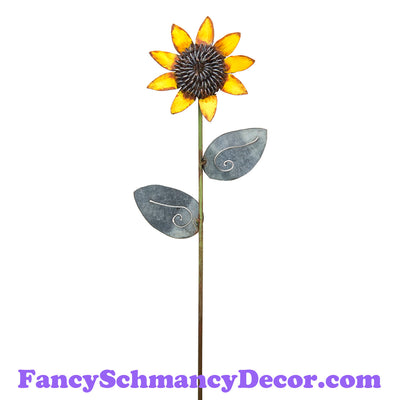 Small Galvanized Sunflower Stake by The Round Top Collection F18003