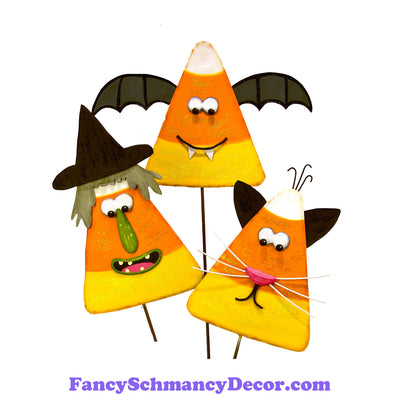 Trick or Treat Candy Corn Assorted Set of 3 by The Round Top Collection F19039