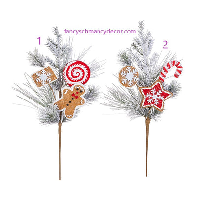 23" Flocked Gingerbread Pick by RAZ Imports