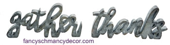 Gather & Thanks Pewter Finish Word Decor –