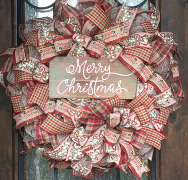 Mistletoe Merry Christmas Wreath