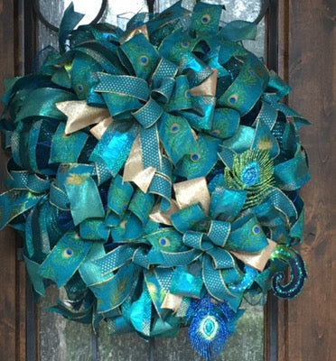 Holiday Peacock Wreath