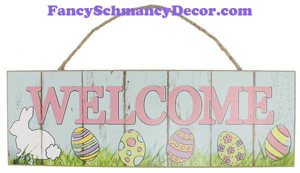 15" L X 5" H Welcome Bunny Sign