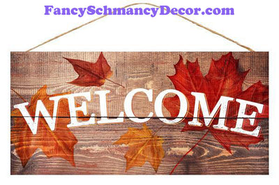 12.5" L X 6" H Welcome/Fall Leaves
