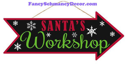 16"L X 6.5"H Santa's Workshop Sign