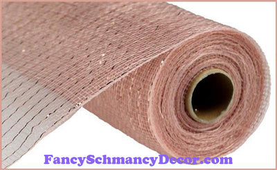 21"X10yd Metallic Mesh New Rose Gold W/Foil