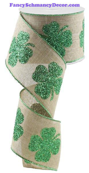 2.5"X10yd Bold Clover Print On Royal