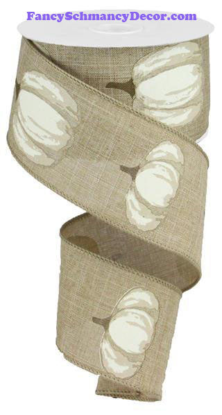 2.5" X 10 yd Light Beige Pumpkin On Royal